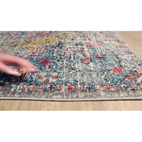 Mistana™ Hillsby Oriental Area Rug in Teal/Beige & Reviews Wayfair